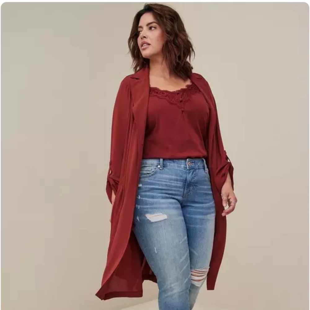 Torrid Rust Brown Trench Coat